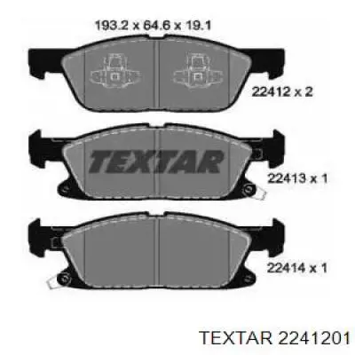 Klocki hamulcowe przednie tarczowe Textar 2241201 cena, od 44,94 USD