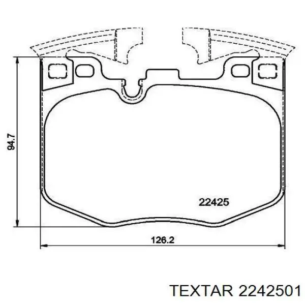 Klocki hamulcowe przednie tarczowe Textar 2242501 cena, od 56,23 USD