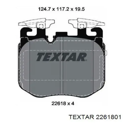 2261801 Textar Klocki hamulcowe przednie tarczowe