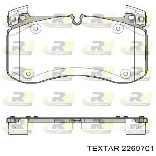 Klocki hamulcowe przednie tarczowe Textar 2269701 cena, od 122,45 USD