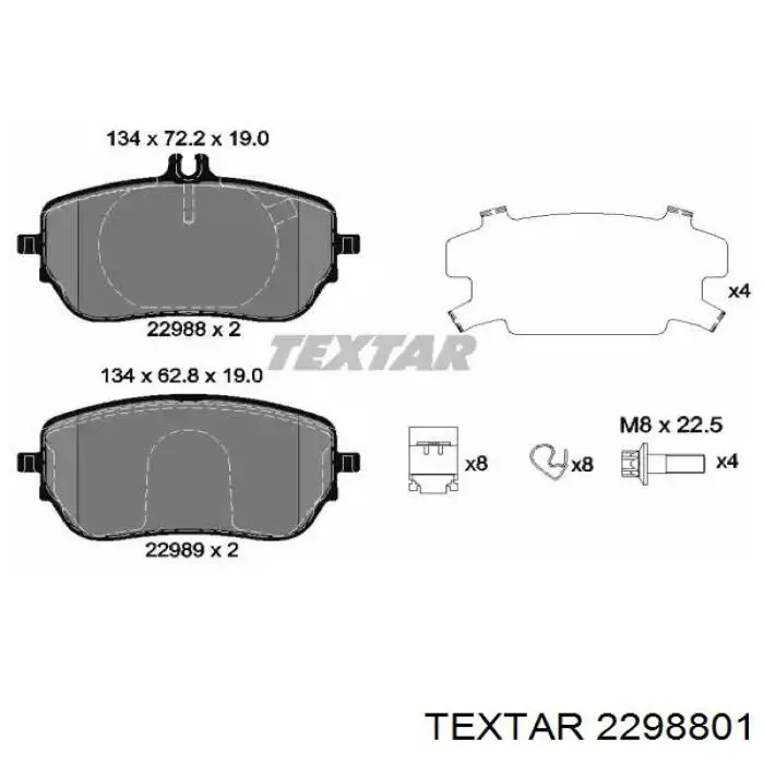 Klocki hamulcowe przednie tarczowe Textar 2298801 cena, od 44,36 USD