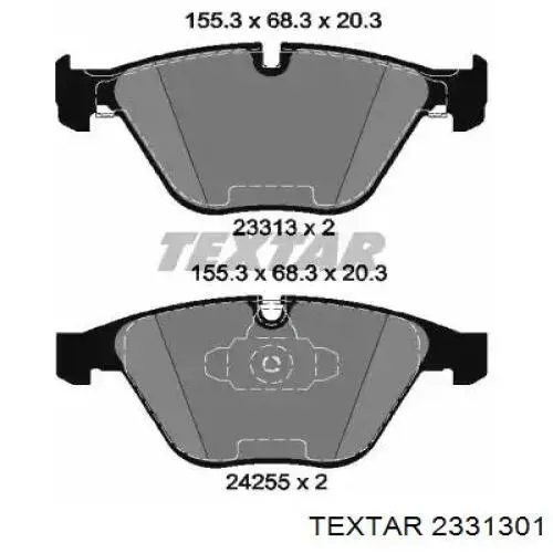 Klocki hamulcowe przednie tarczowe Textar 2331301 cena, od 33,41 USD