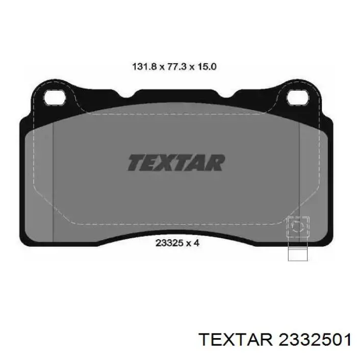 Klocki hamulcowe przednie tarczowe Textar 2332501 cena, od 31,53 USD