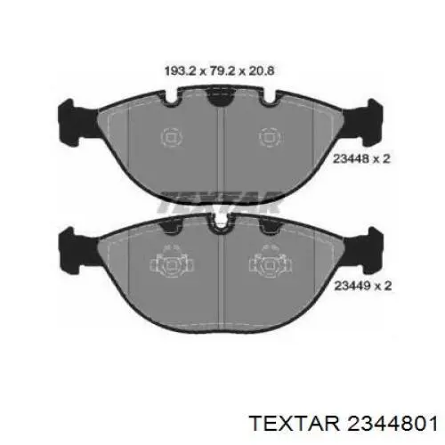 Klocki hamulcowe przednie tarczowe Textar 2344801 cena, od 44,79 USD