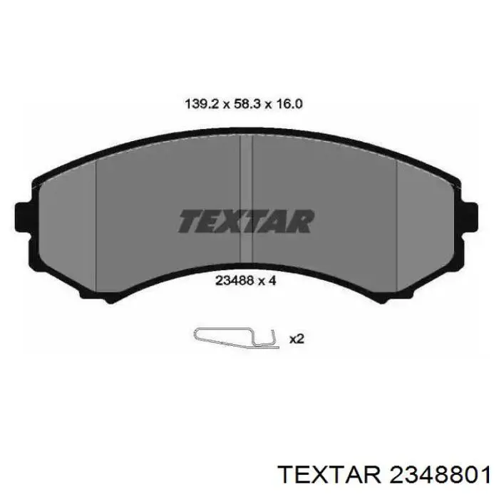 Klocki hamulcowe przednie tarczowe Textar 2348801 cena, od 25,23 USD
