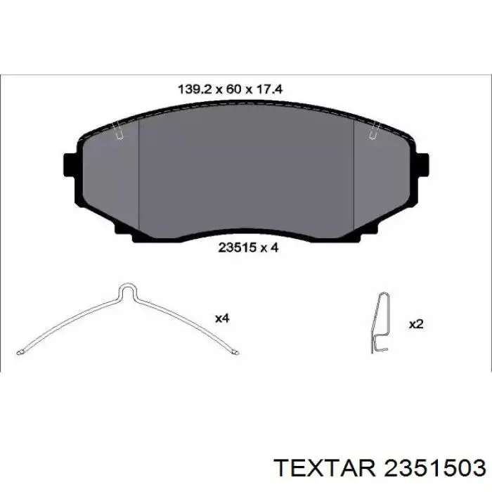 2351503 Textar klocki hamulcowe przednie tarczowe