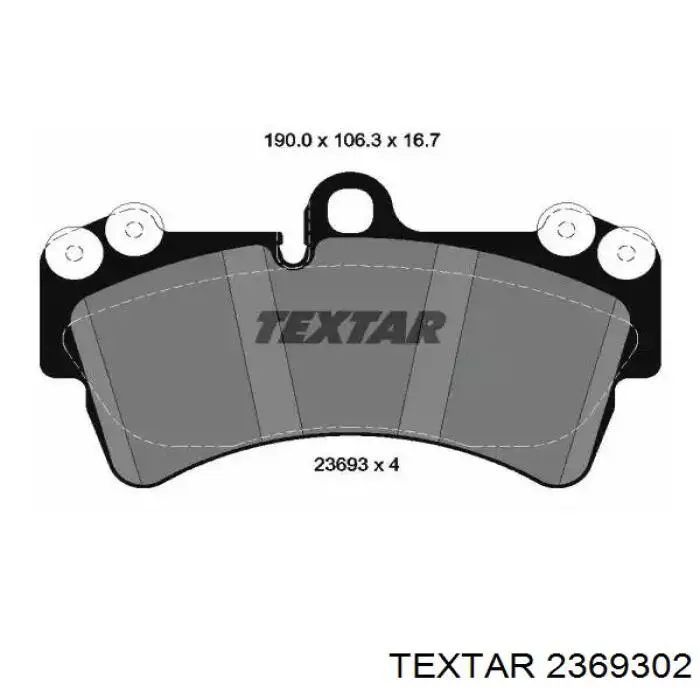 Klocki hamulcowe przednie tarczowe Textar 2369302 cena, od 44,84 USD