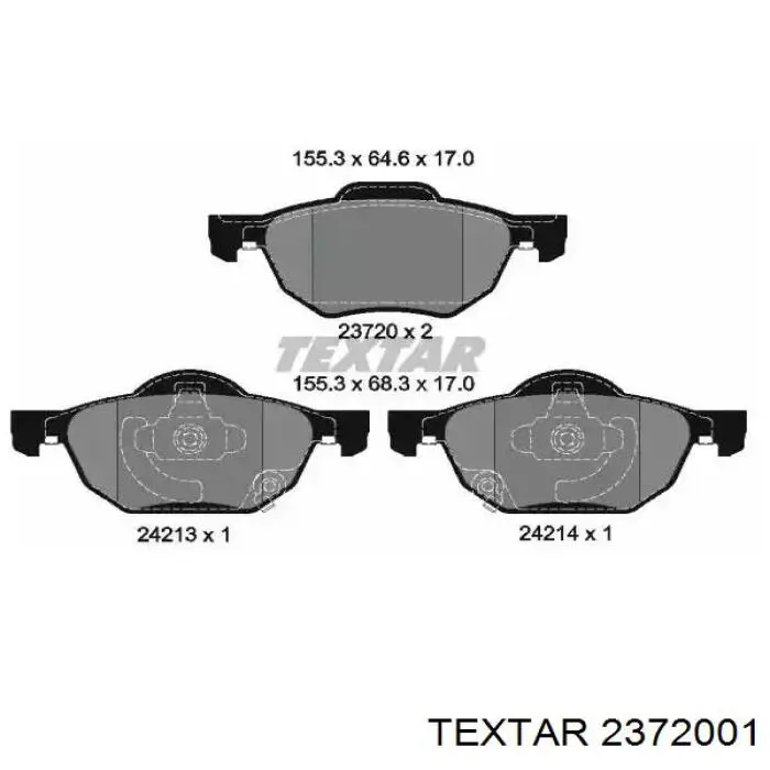 Klocki hamulcowe przednie tarczowe Textar 2372001 cena, od 27,81 USD