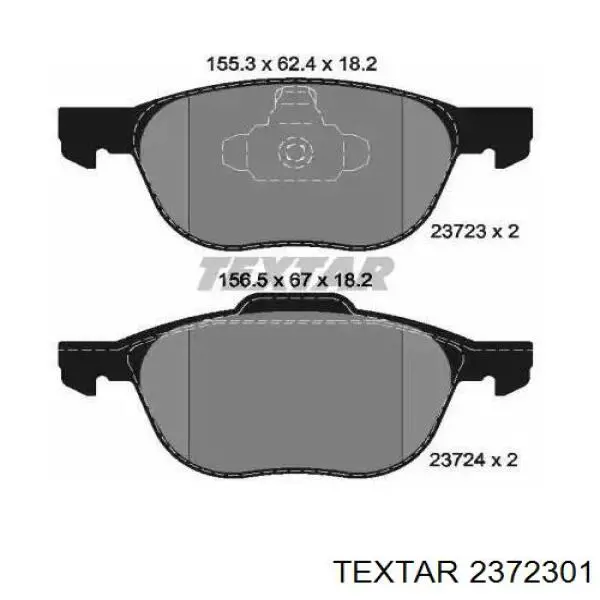 Klocki hamulcowe przednie tarczowe Textar 2372301 cena, od 26,45 USD