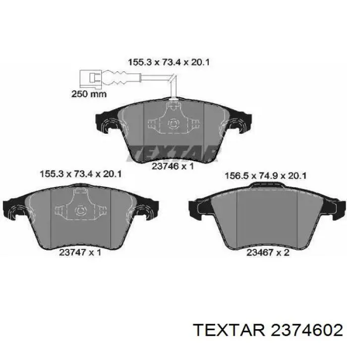 Klocki hamulcowe przednie tarczowe Textar 2374602 cena, od 35,11 USD