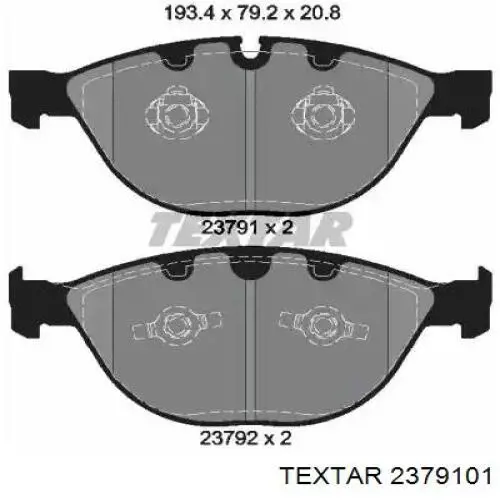 Klocki hamulcowe przednie tarczowe Textar 2379101 cena, od 44,54 USD