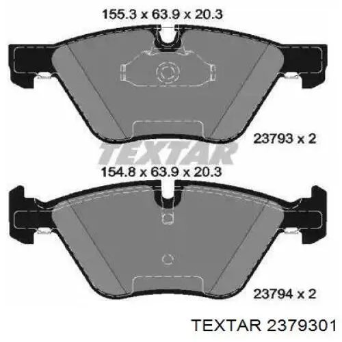 Klocki hamulcowe przednie tarczowe Textar 2379301 cena, od 33,48 USD