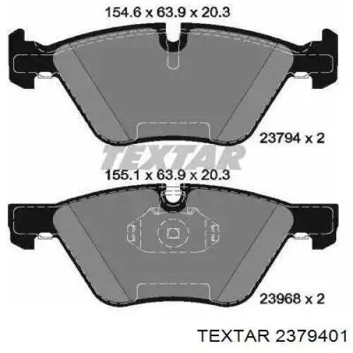 Klocki hamulcowe przednie tarczowe Textar 2379401 cena, od 36,32 USD