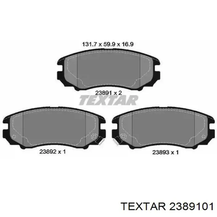 Klocki hamulcowe przednie tarczowe Textar 2389101 cena, od 26,18 USD