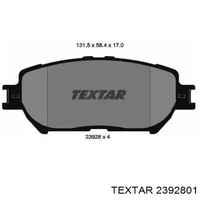 Klocki hamulcowe przednie tarczowe Textar 2392801 cena, od 25,50 USD