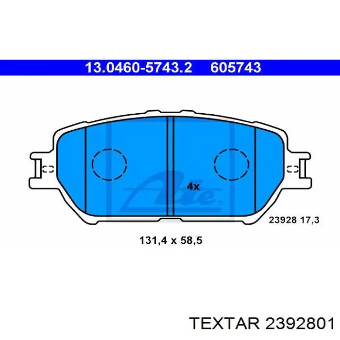 Do koszyka 2392801 Textar Klocki hamulcowe przednie tarczowe
