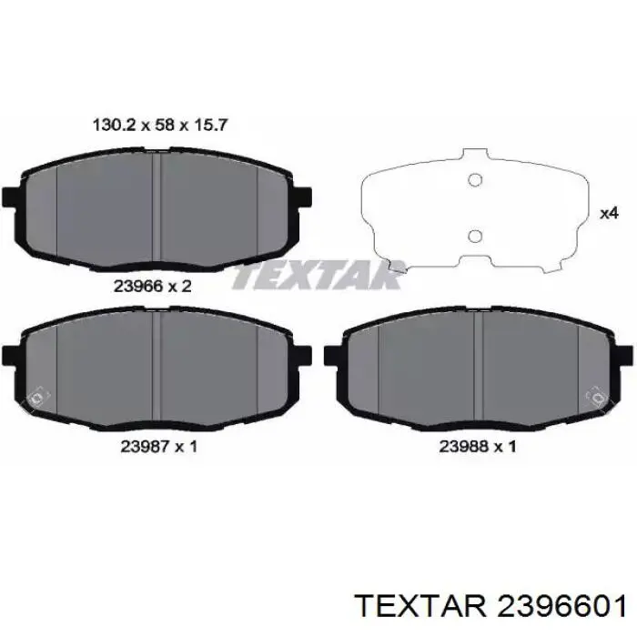 Klocki hamulcowe przednie tarczowe Textar 2396601 cena, od 24,45 USD