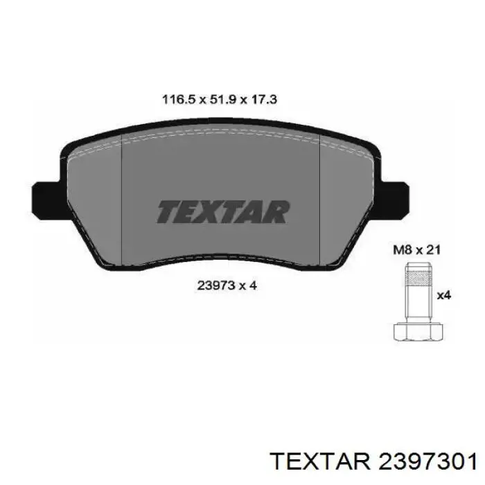Klocki hamulcowe przednie tarczowe Textar 2397301 cena, od 21,03 USD