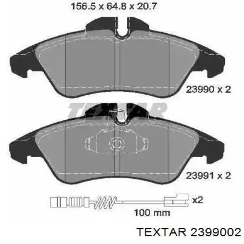 Klocki hamulcowe przednie tarczowe Textar 2399002 cena, od 25,53 USD