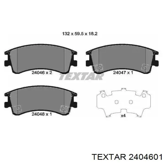 Klocki hamulcowe przednie tarczowe Textar 2404601 cena, od 22,94 USD