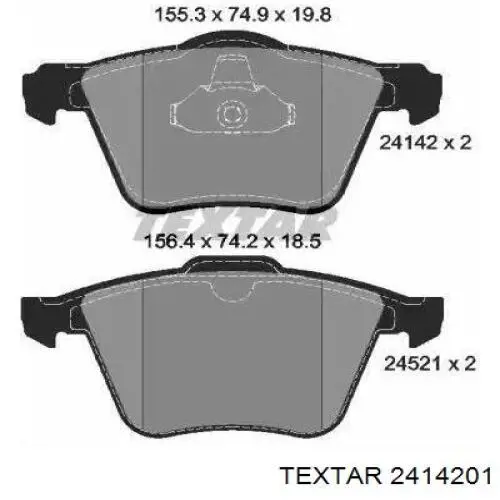 Klocki hamulcowe przednie tarczowe Textar 2414201 cena, od 30,89 USD