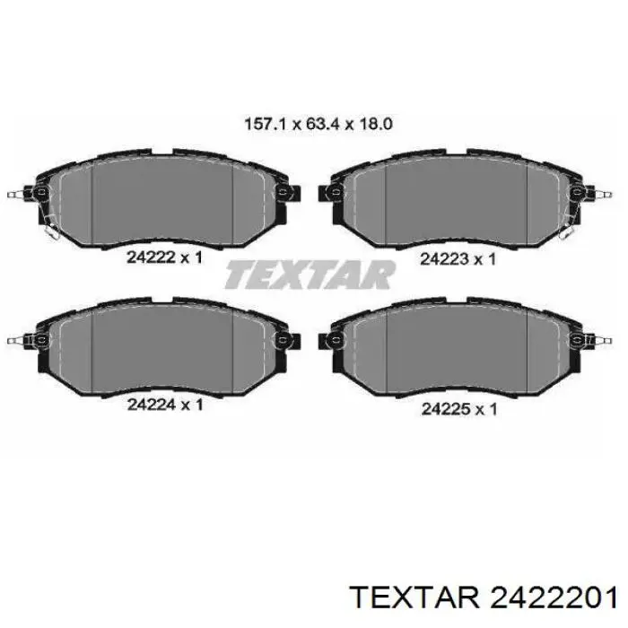 Klocki hamulcowe przednie tarczowe Textar 2422201 cena, od 28,26 USD