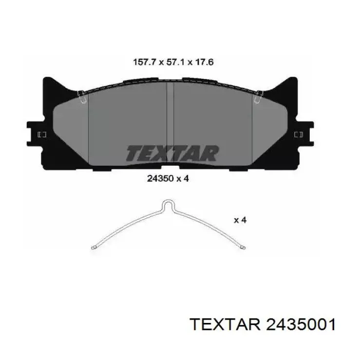 Klocki hamulcowe przednie tarczowe Textar 2435001 cena, od 29,25 USD