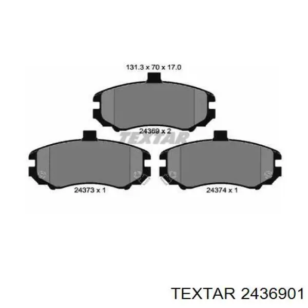 Klocki hamulcowe przednie tarczowe Textar 2436901 cena, od 27,87 USD