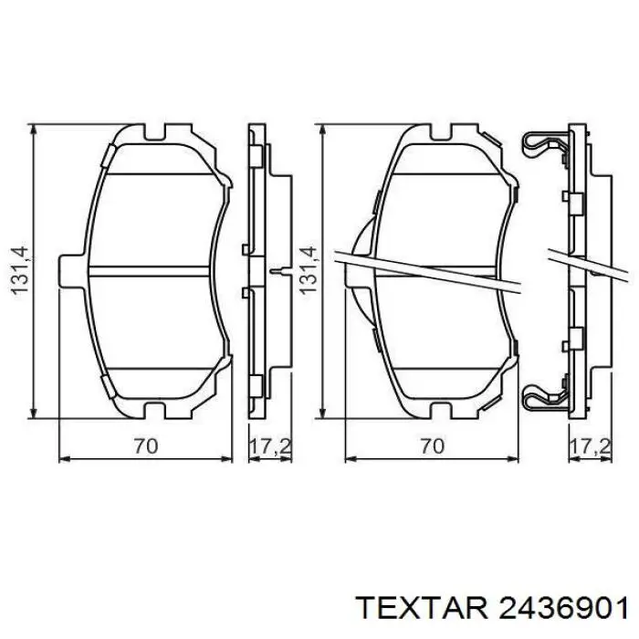 Do koszyka 2436901 Textar Klocki hamulcowe przednie tarczowe
