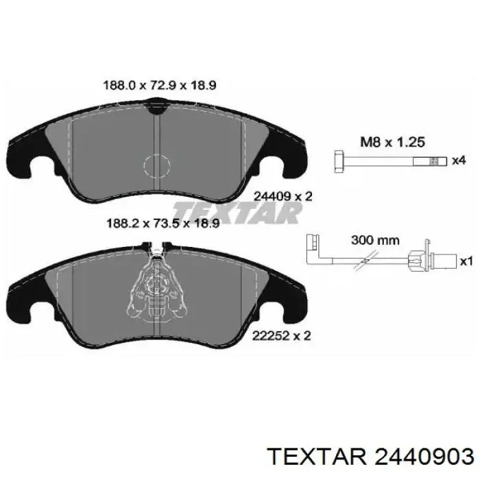 2440903 Textar klocki hamulcowe przednie tarczowe