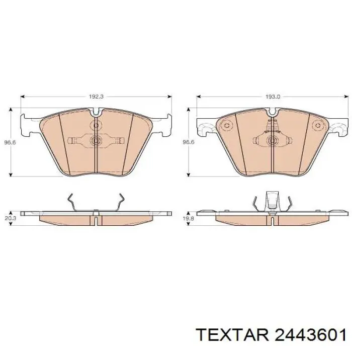 Do koszyka 2443601 Textar Klocki hamulcowe przednie tarczowe