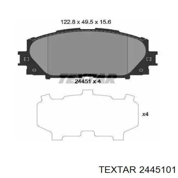 Klocki hamulcowe przednie tarczowe Textar 2445101 cena, od 25,29 USD