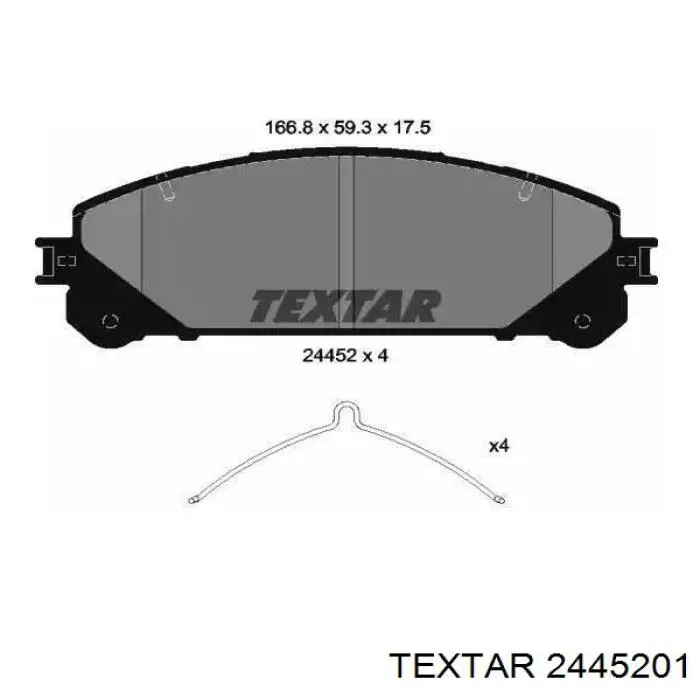 Klocki hamulcowe przednie tarczowe Textar 2445201 cena, od 28,82 USD