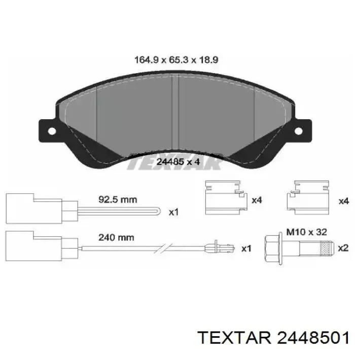 Klocki hamulcowe przednie tarczowe Textar 2448501 cena, od 29,10 USD
