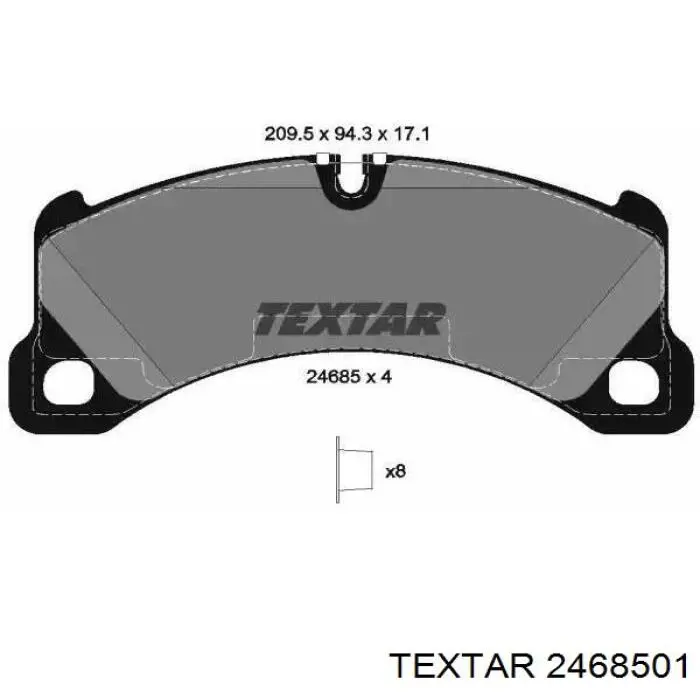 Klocki hamulcowe przednie tarczowe Textar 2468501 cena, od 60,14 USD