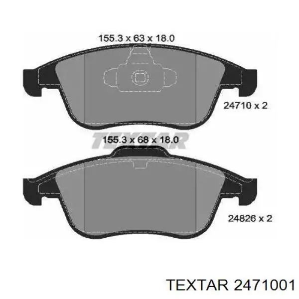 Klocki hamulcowe przednie tarczowe Textar 2471001 cena, od 33,02 USD