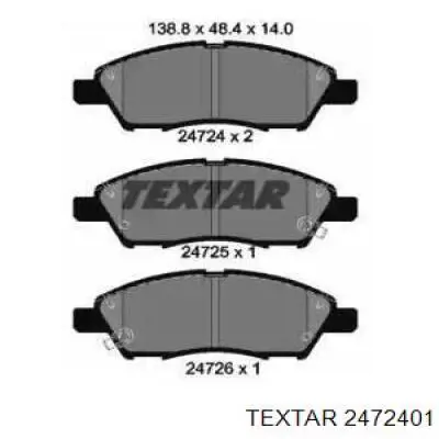 Klocki hamulcowe przednie tarczowe Textar 2472401 cena, od 30,85 USD