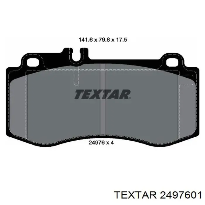 Klocki hamulcowe przednie tarczowe Textar 2497601 cena, od 58,18 USD