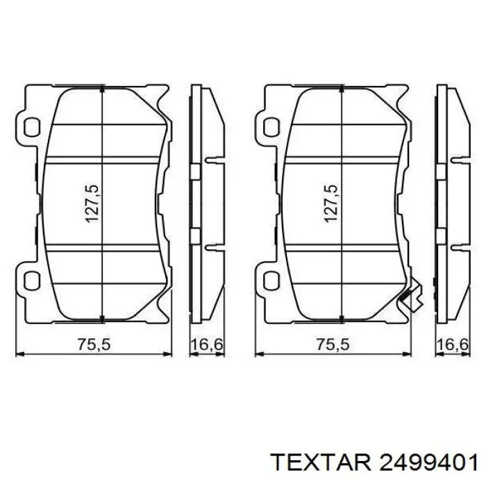 Do koszyka 2499401 Textar Klocki hamulcowe przednie tarczowe