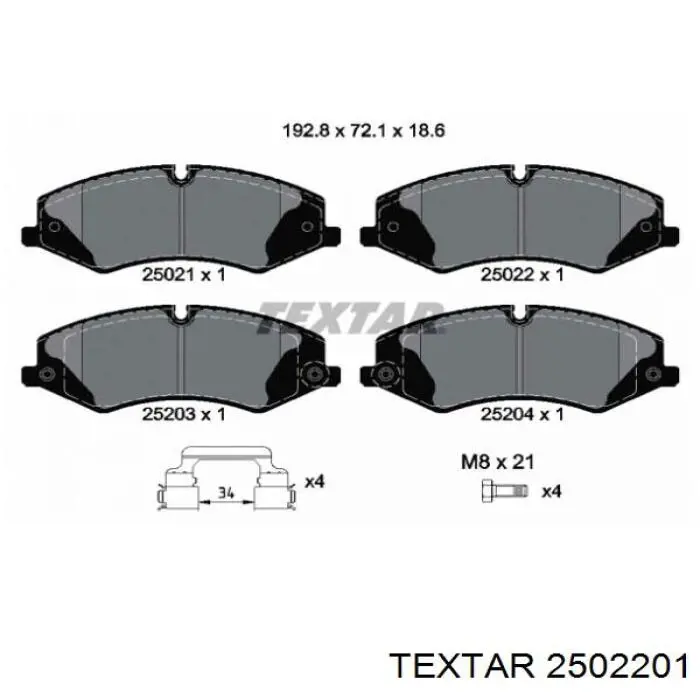 Klocki hamulcowe przednie tarczowe Textar 2502201 cena, od 48,23 USD