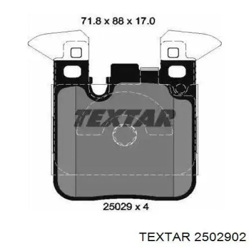 2502902 Textar okładziny (klocki do hamulców tarczowych tylne)