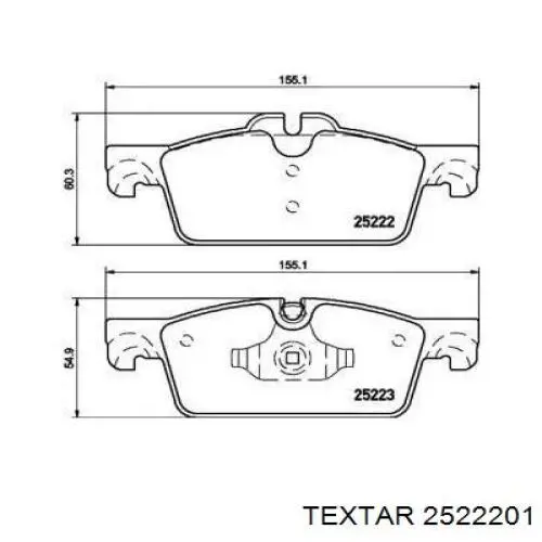 Klocki hamulcowe przednie tarczowe Textar 2522201 cena, od 36,53 USD