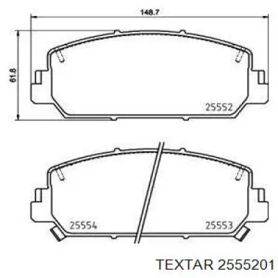 2555201 Textar Klocki hamulcowe przednie tarczowe