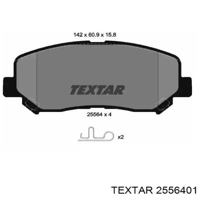 Klocki hamulcowe przednie tarczowe Textar 2556401 cena, od 26,98 USD