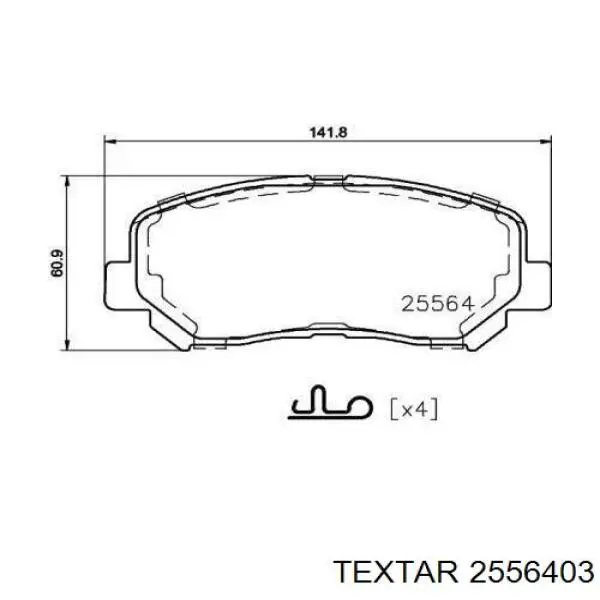 Klocki hamulcowe przednie tarczowe Textar 2556403 cena, od 46,11 USD