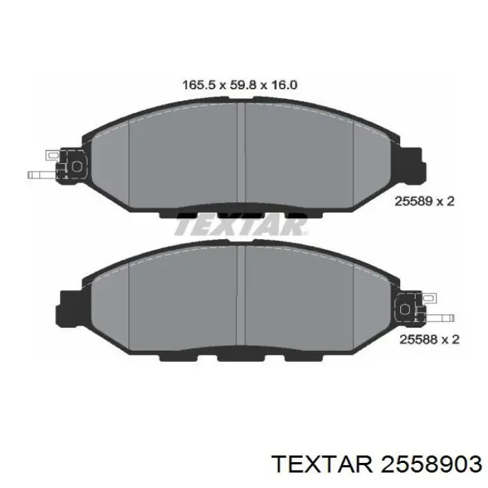 2558903 Textar Klocki hamulcowe przednie tarczowe
