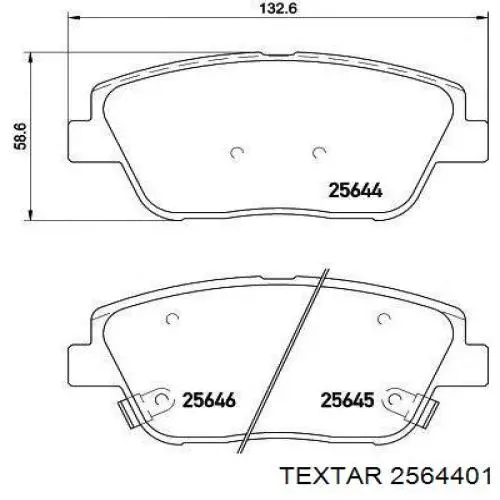 Klocki hamulcowe przednie tarczowe Textar 2564401 cena, od 26,79 USD