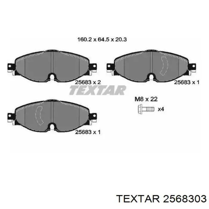 2568303 Textar Klocki hamulcowe przednie tarczowe