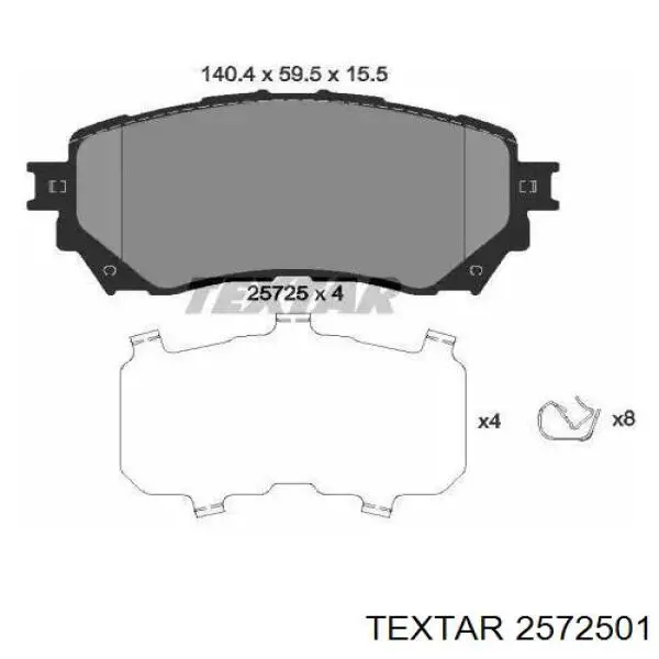 Klocki hamulcowe przednie tarczowe Textar 2572501 cena, od 27,21 USD