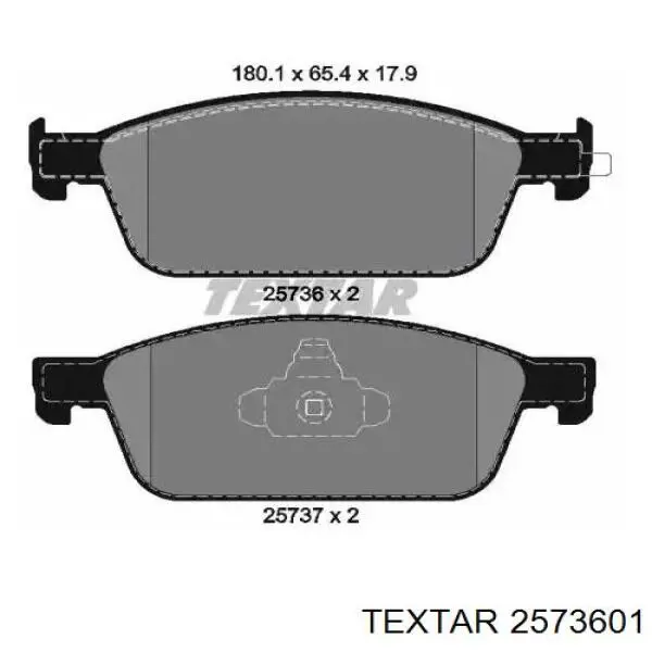 Klocki hamulcowe przednie tarczowe Textar 2573601 cena, od 33,03 USD
